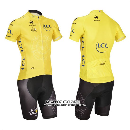 2014 Maillot Ciclismo Tour de France Jaune Manches Courtes et Cuissard